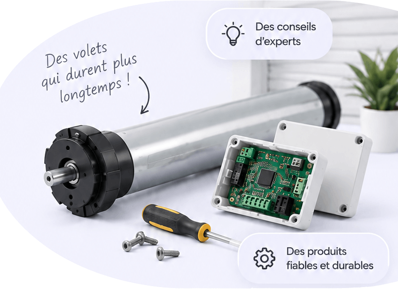 Moteur de volet roulant et boitier électronique